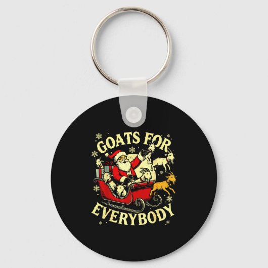 Goats For Everybody Santa Funny Christmas Goat Mom Sleutelhanger (Voorkant)