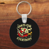 Goats For Everybody Santa Funny Christmas Goat Mom Sleutelhanger (Voorkant)