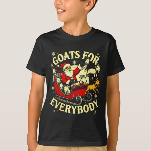 Goats For Everybody Santa Funny Christmas Goat Mom T-shirt (Voorkant)