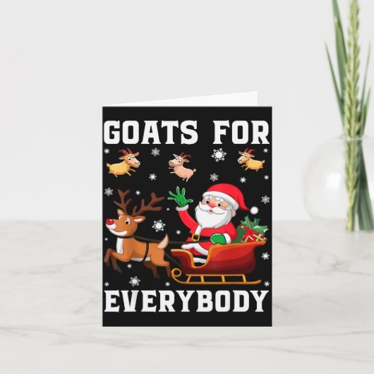 Goats For Everybody Santa Sleigh Funny Christmas G Kaart (Voorkant)