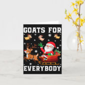 Goats For Everybody Santa Sleigh Funny Christmas G Kaart (Gele Bloem)
