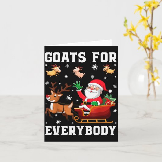 Goats For Everybody Santa Sleigh Funny Christmas G Kaart (Gele Bloem)