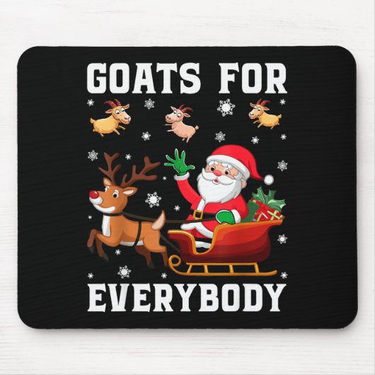 Goats For Everybody Santa Sleigh Funny Christmas G Muismat (Voorkant)