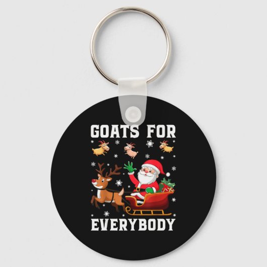 Goats For Everybody Santa Sleigh Funny Christmas G Sleutelhanger (Voorkant)