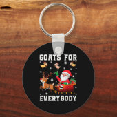 Goats For Everybody Santa Sleigh Funny Christmas G Sleutelhanger (Voorkant)