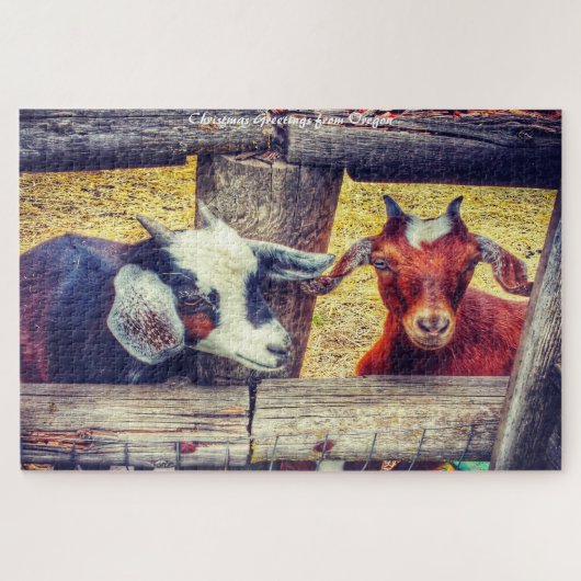 Goats Hood River Oregon. kerstcadeautjes Legpuzzel (Horizontaal)