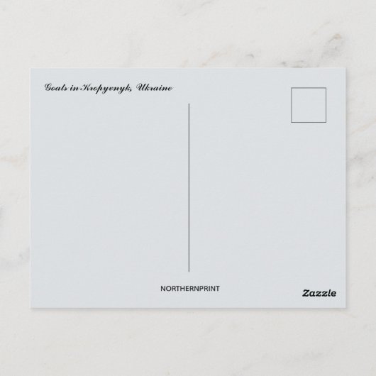 Goats in  Kropyvnyk Ukraine Briefkaart (Achterkant)