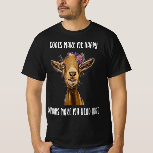 goats make me happy |goat lover t-shirt (Voorkant)