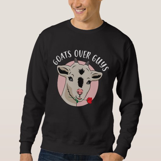 Goats Over Guys Funny Goat Lover Valentine's Day Trui (Voorkant)