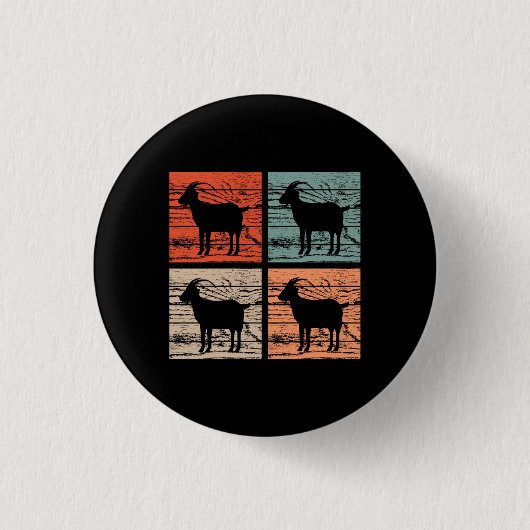 Goats Retro Ronde Button 3,2 Cm (Voorkant)