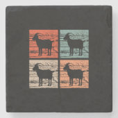 Goats Retro Stenen Onderzetter (Voorkant)