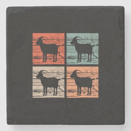 Goats Retro Stenen Onderzetter (Voorkant)