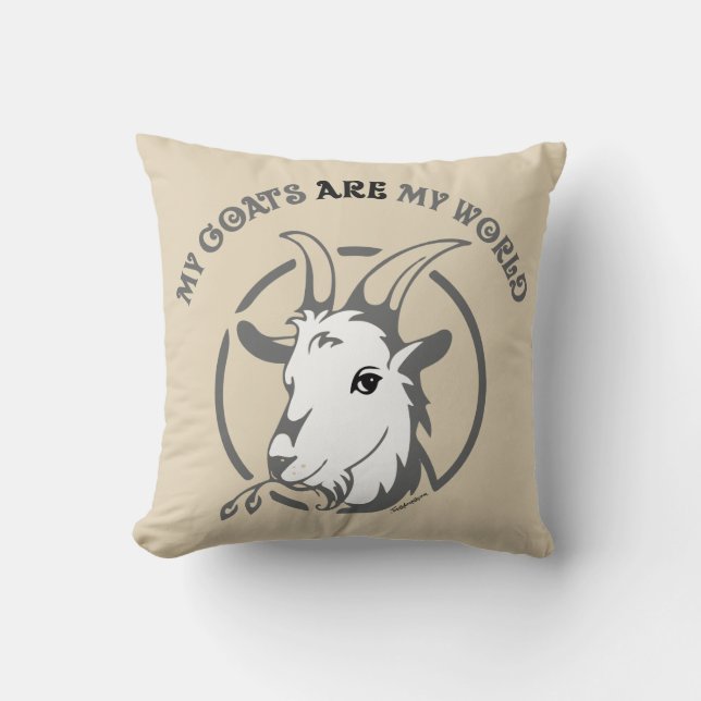 GOATS ZIJN MIJN WERELD | TotaalGoatally™ Kussen (Voorkant)