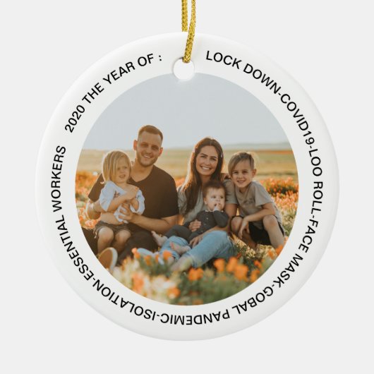 GOBAL LOCKDOWN 2020 FACE MASK VOEG FOTO TOE KERAMISCH ORNAMENT (Voorkant)