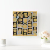 Goban Clock - 1-12 (Black and White Stones) Vierkante Klok (Huis)