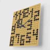 Goban Clock - 1-12 (Black Stones) Vierkante Klok (Hoek)
