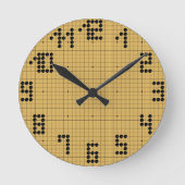 Goban Clock - Black Stones - 1-12 Ronde Klok (Voorkant)