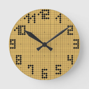 Goban Clock - Black Stones - 1-12 Ronde Klok