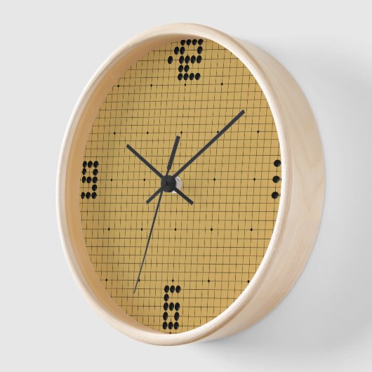 Goban Clock - Black Stones - 3-6-9-12 (Hoek)