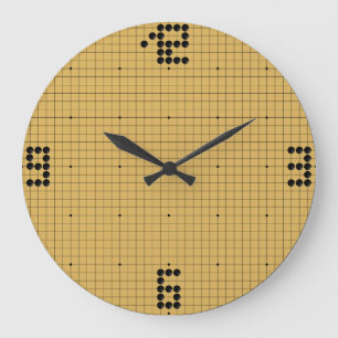 Goban Clock - Black Stones - 3-6-9-12 Grote Klok
