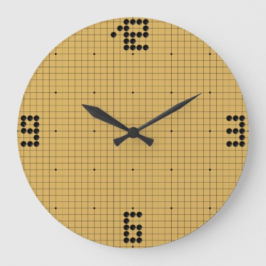 Goban Clock - Black Stones - 3-6-9-12 Grote Klok (Voorkant)