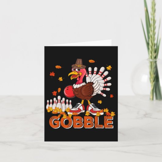  gobbel Thanksgiving Turkije spelen bowling Kaart (Voorkant)