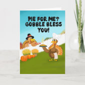gobbel zegene u grappige turkse Thanksgiving Kaart (Voorkant)