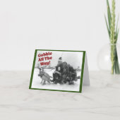 Gobble All the Way, grappige kalkoen kerst Kaart (Voorkant)