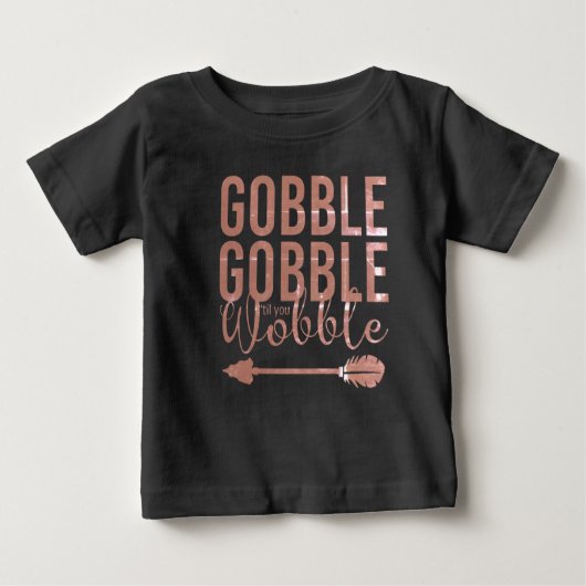 Gobble Cute Baby's eerste Thanksgiving Baby T- (Voorkant)