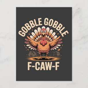 Gobble F-CAW-F Turkije Grappige Thanksgiving Aankondigingskaart