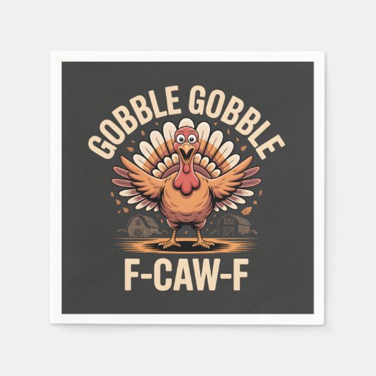 Gobble F-CAW-F Turkije Grappige Thanksgiving Servet (Voorkant)
