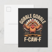 Gobble F-CAW-F Turkije Grappige Thanksgiving Uitnodiging Briefkaart (Voorkant / Achterkant)