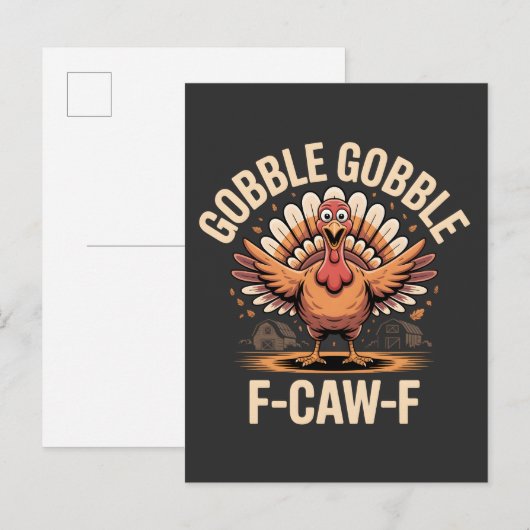 Gobble F-CAW-F Turkije Grappige Thanksgiving Uitnodiging Briefkaart (Voorkant / Achterkant)