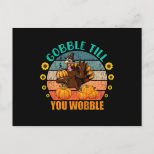 Gobble Family Kinder Matching Thanksgiving Pajama Briefkaart