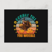 Gobble Family Kinder Matching Thanksgiving Pajama Briefkaart (Voorkant)