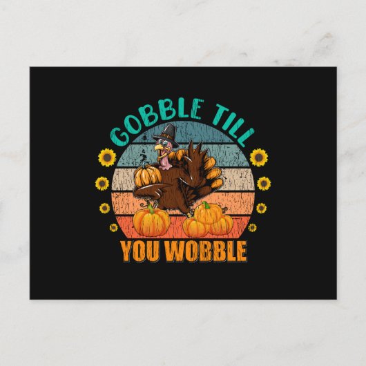 Gobble Family Kinder Matching Thanksgiving Pajama Briefkaart (Voorkant)