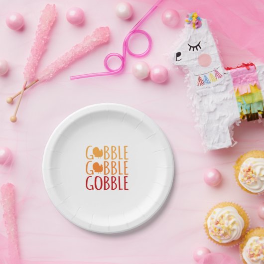 Gobble Funny Thanksgiving Turkey Family Man Women Papieren Bordje (Feest)