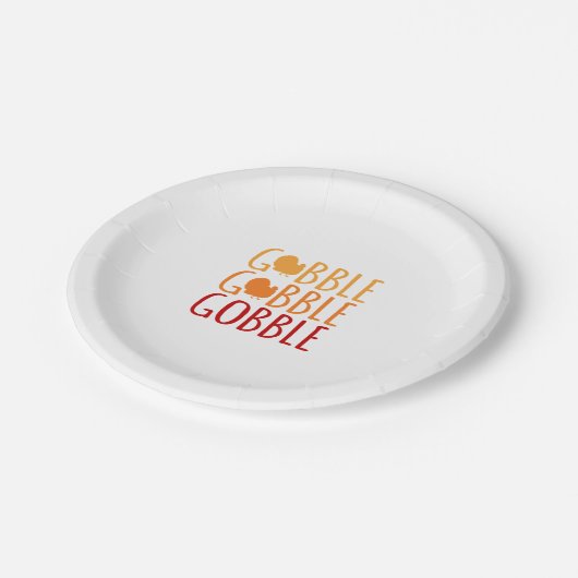 Gobble Funny Thanksgiving Turkey Family Man Women Papieren Bordje (Gekanteld)