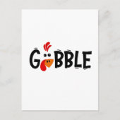 Gobble Funny Thanksgiving Turkije Feest Aankondigingskaart (Voorkant)
