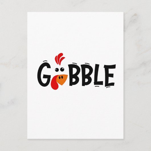 Gobble Funny Thanksgiving Turkije Feest Aankondigingskaart (Voorkant)