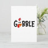 Gobble Funny Thanksgiving Turkije Feest Feestdagenkaart (Staand voorkant)