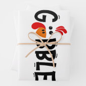 Gobble Funny Thanksgiving Turkije Feest Inpakpapier Vel (In situ)