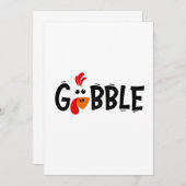 Gobble Funny Thanksgiving Turkije Feest Kaart (Voorkant / Achterkant)