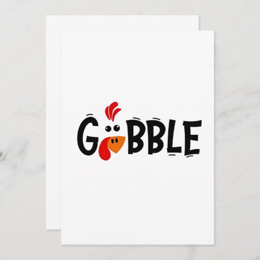 Gobble Funny Thanksgiving Turkije Feest Kaart (Voorkant / Achterkant)