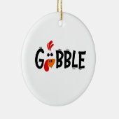 Gobble Funny Thanksgiving Turkije Feest Keramisch Ornament (Rechts)