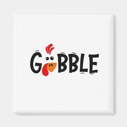 Gobble Funny Thanksgiving Turkije Feest Magneet (Voorkant)