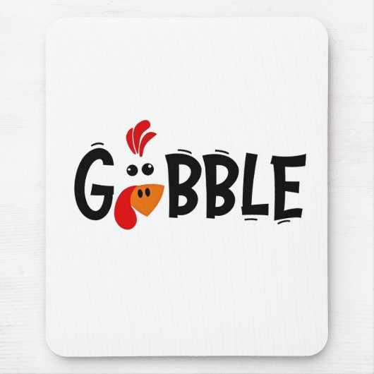 Gobble Funny Thanksgiving Turkije Feest Muismat (Voorkant)