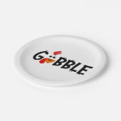 Gobble Funny Thanksgiving Turkije Feest Papieren Bordje (Gekanteld)