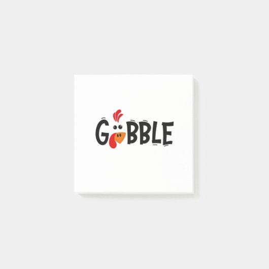 Gobble Funny Thanksgiving Turkije Feest Post-it® Notes (Voorkant)