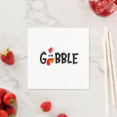 Gobble Funny Thanksgiving Turkije Feest Servet (Insitu)